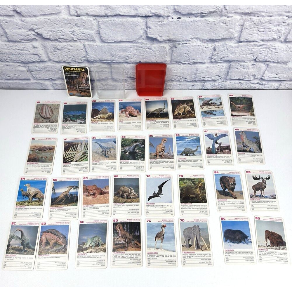 Vintage FX Schmid Animal Rummy Card Game Dinosaurs Prehistoric Animals COMPLETE